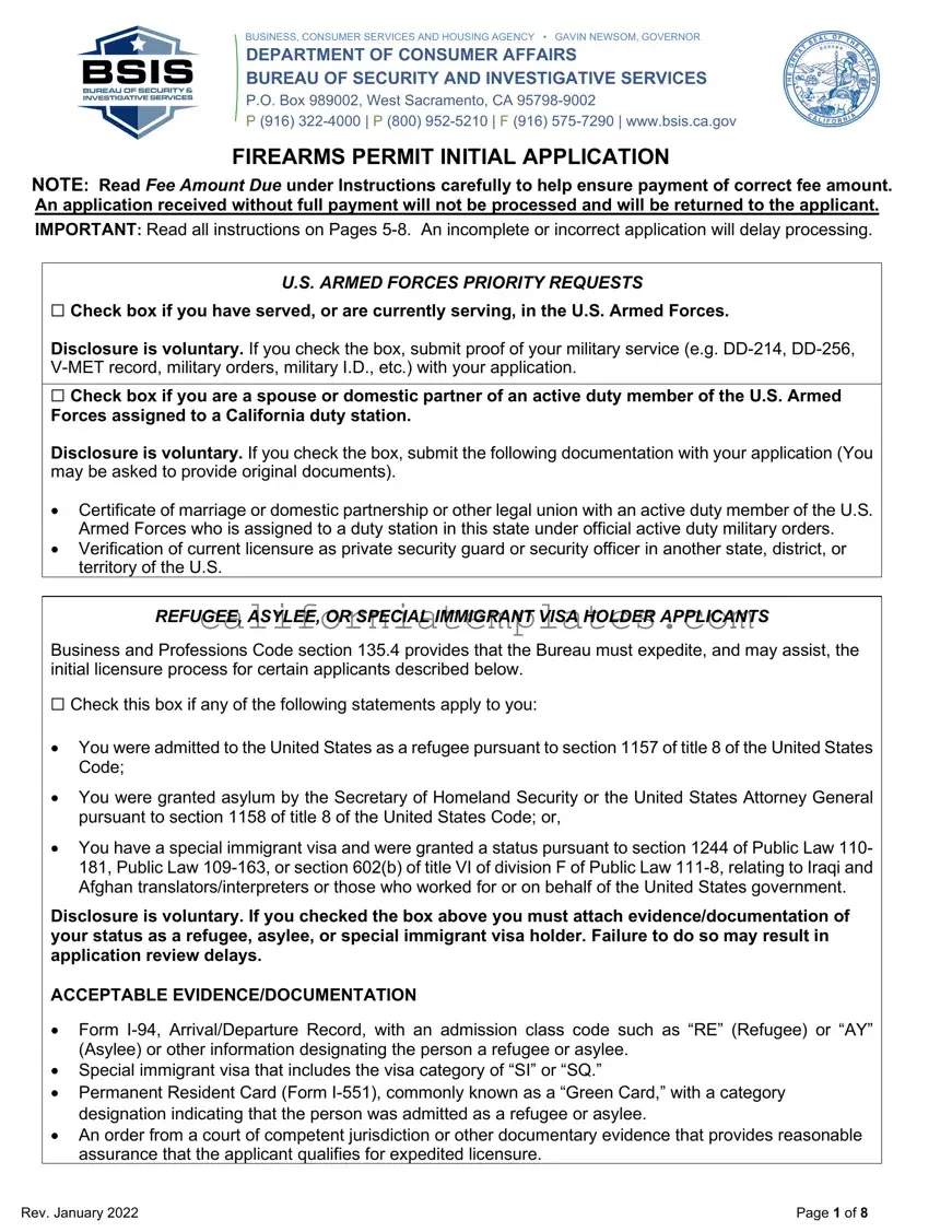 Fill Out Your California Gun Permit Application Template