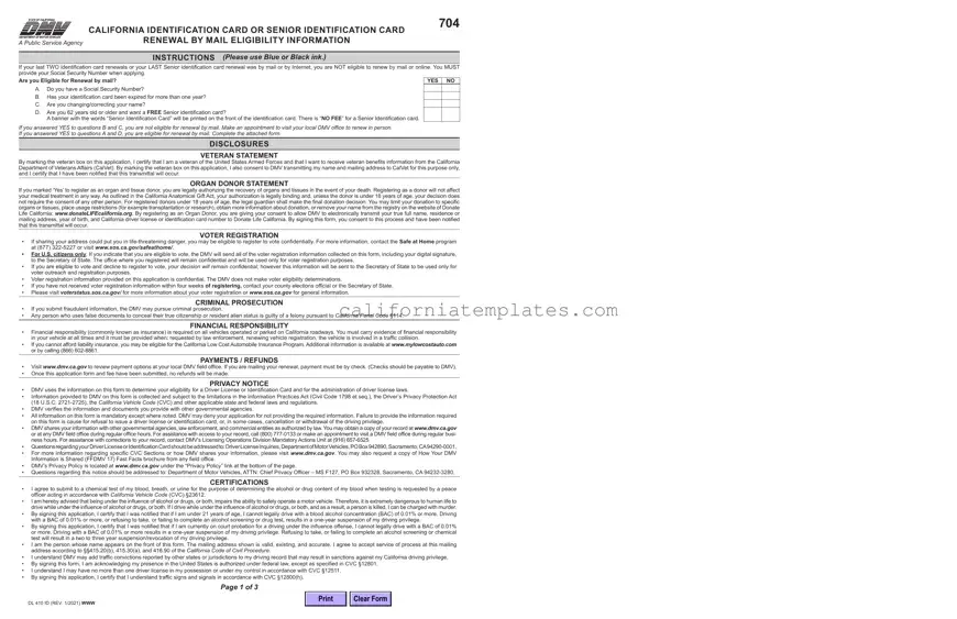 Fill Out Your California Id Card Template