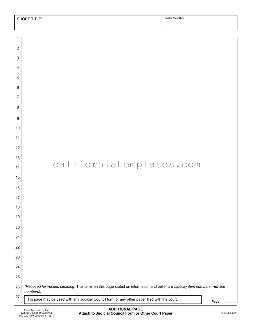Fill Out Your California Judicial Council Template