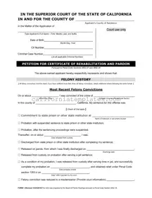 Fill Out Your California Certificate Rehabilitation Template