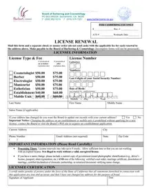 Fill Out Your Cosmetology License Renewal California Template