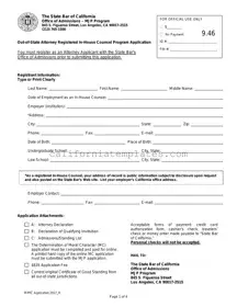 Fill Out Your California Application Registered In Counsel Template