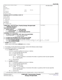 Fill Out Your California Complaint Template