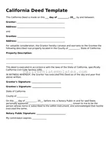 Printable  Deed Form for California