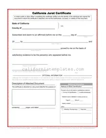 Fill Out Your California Jurat Template