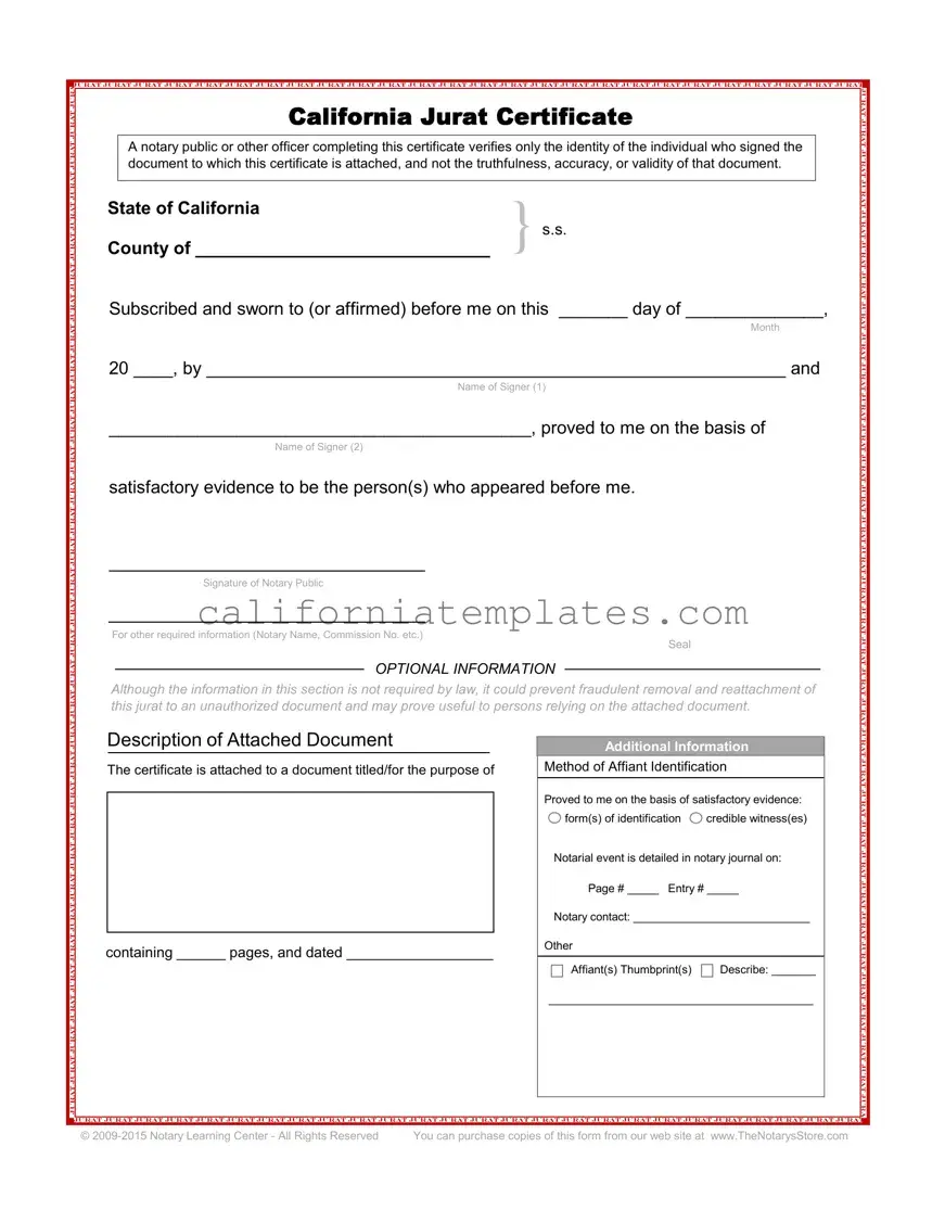 Fill Out Your California Jurat Template